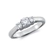 1/4 Ct. Three-Stone Diamond Engagement Ring in White Gold