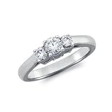 1 4 Ct. Three-Stone Diamond Engagement Ring in White Gold