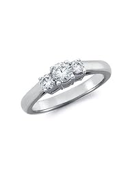 1 4 Ct. Three-Stone Diamond Engagement Ring in White Gold by 