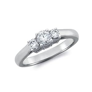 Buy 1 4 Ct. Three-Stone Diamond Engagement Ring in White Gold by FineDiamonds9