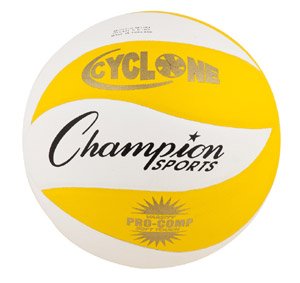 Champion Sports VB Pro Series Cyclone Volleyball - Yellow and White