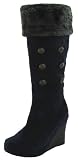 VOLATILE Sasha Womens Suede Wedge Heels Boots Shoes Navy Fur Zip Up Knee High Dress Casual 31FdVhfYJ9L. SL160 VOLATILE Sasha Womens Suede Wedge Heels Boots Shoes Navy Fur Zip Up Knee High Dress Casual