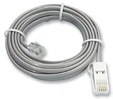 Commtel Telephone / Modem Cable - ADSL (RJ11) to BT Plug - 3 Metre - PREMIUM QUALITY - Shielded Broadband Modem Cable - Retail Packed - 3m