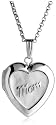 Sterling Silver Mother-of-Pearl "Mom" Heart Locket, 18"