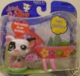 Littlest Pet Shop Exclusive Single Pack Black and White Pig [Apples & Wheelbarrow]