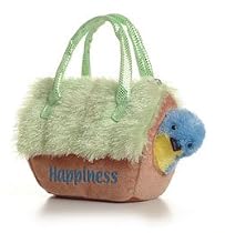 Aurora Plush Blue Bird in travel Birdhouse Bag