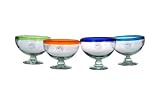 Amici Baja Set of 4 Dessert Goblets In Assorted Colors, 13-Ounce