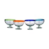 Amici Baja Set of 4 Dessert Goblets In Assorted Colors, 13-Ounce by 