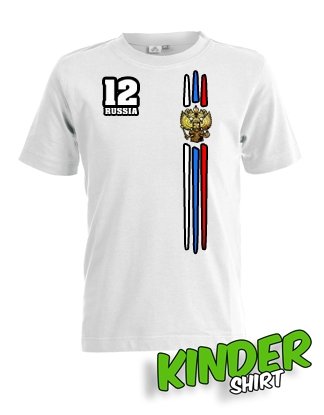 RUSSIA FAN SHIRT – RUSSLAND – KIDS – WEISS – T-SHIRT by Jayess-Kids Gr. 110/116