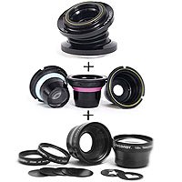 Lensbaby Optic Swap System Muse with Double Glass Optic Selecive Focus Lens kit. for Canon EF type mount SLR's with Lensbaby Optic Box Set Bundle for Composer, Muse, & Control Freak - Lensbaby Accessary Kit Bundle with 0.6X Wide Angle / 1.6X Telephoto Macro Kit, & Creative Aperture Kit