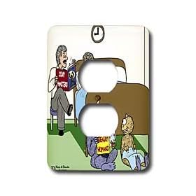 Rich Diesslins Funny General Cartoons - Monster Bedtime Stories - Light Switch Covers - 2 plug outlet cover