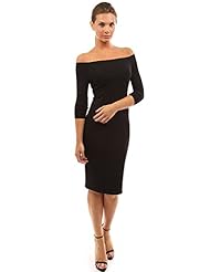 Fitted Rayon/Spandex Long Sleeves Off the Shoulder  Dress