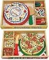 Melissa and Doug Bundle: Pizza Party and Birthday Party Cake Wooden Food Toys