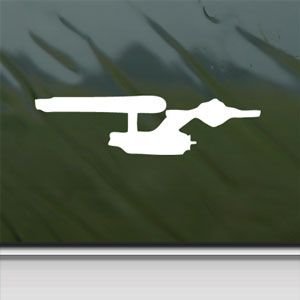 Enterprise Star Trek White Sticker Decal Starship White Car Window Wall Macbook Notebook Laptop Sticker Decal