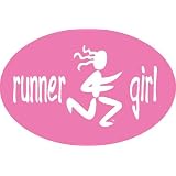 Runner Girl Oval Decal(pink)