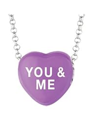 Sweethearts Enamel "You & Me" Heart on 16" Necklace Pendant with Gift Box