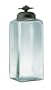 Pack of 4 Tall Clear Glass Bottles with Blooming Flower Tops