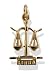 9ct Gold Libra Zodiac Sign Bracelet Charm Pendant.
