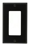 Leviton 80401-NE 1-Gang Decora/GFCI Device Decora Wallplate, Standard Size, Thermoplastic Nylon, Device Mount, Black