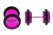 Fake Acrylic Plugs - Purple 16g Wire; 8mm - Sold as a Pair