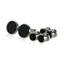 Mens Onyx and Silver Cufflinks and Studs Formal Set