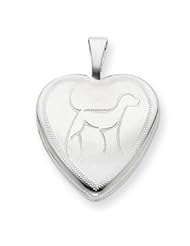 Sterling Silver 16mm Dog Heart Locket