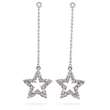 Eve's Addiction Cubic Zirconia Star Drop Earrings