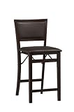 24H Folding Counter Height Stool with PVC Seat in Espresso Finish 31FenrW4FAL. SL160 24H Folding Counter Height Stool with PVC Seat in Espresso Finish