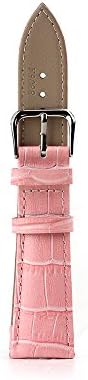 HYAIT Luxury Genuine Leather Crocodile Patterns Watchband For Apple Watch 38mm Real Cowhides Replacement Wrist Strap Classic Buckle For iWatch Standard Sport Edition A100123 - CROCO PINK