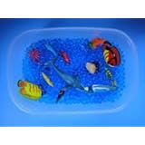 Kids Tactile Sensory Experience - Jelly BeadZ 3 Color-Blue-Water Bead Gel 3 Pks of 10 Grams Per Pack. Sea Creatures Not  Included