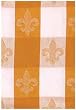 100% Cotton Fleur-de-Lis Jacquard Check Dishtowel, Gold 18" X 28" Set / 6