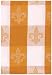 100% Cotton Fleur-de-Lis Jacquard Check Dishtowel, Gold 18" X 28" Set / 6