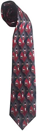 Musical Christmas Tie 100% Silk The Nutcracker Tin Soldier Drum Red Silver 52