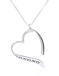 Sterling Silver XOXOXO Heart Pendant Necklace
