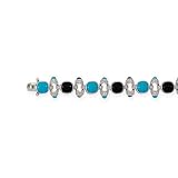 Sterling Silver Turquoise and Onyx Bracelet