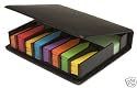 Sticky Memo Index Tab Flags Set Leather Look Case Like Post-It Notes