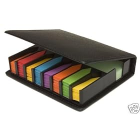 Tiger sticky memo index tab flags set leather look case like post-it notes