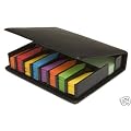 Tiger sticky memo index tab flags set leather look case like post-it notes