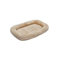 ALEKO&reg; PPB24TN 25X17.5 Inch Padded Bolster Pet Bed Plush Cushion Mat for Dogs and Cats, Tan
