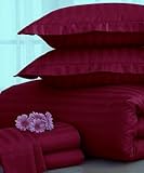 Charter Club Damask Stripe 400T Berry Queen Bedskirt