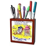 Londons Times Funny Computer Cartoons - NICE BAUD - Tile Pen Holders-5 inch tile pen holder