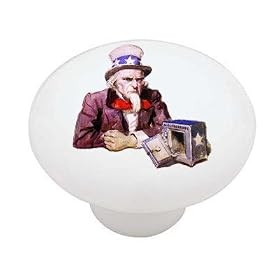 Uncle Sam After the Bailout Bill Decorative High Gloss Ceramic Drawer Knob