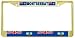 Montserrat Flag Gold Tone Metal License Plate Frame Holder