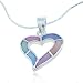 Sterling Silver Multi-Color Mother of Pearl Shell Blissful Heart Pendant Necklace for Women 18''