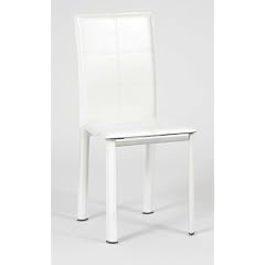 MOMO Design Esszimmerstuhl Leder Wei� mit Wei�er Naht