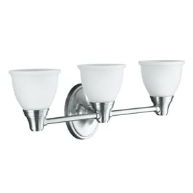 KOHLER K-11367-G Transitional Triple Light Sconce for Forte Faucet Line, Brushed Chrome