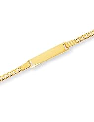 Kids Fancy 14K Gold ID Curb Link Bracelet