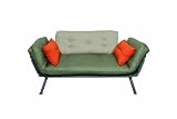 American Furniture Alliance Mali Flex Futon Frame and Cushions, Kelp/Stons/Tang