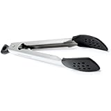 KitchenAid Silicone Tipped Stainless Steel Tongs, Black
