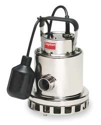 Dayton 3YU75 Sump Pump, Stainless Steel, 1/2HP, 115V